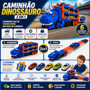Caminhão Dinossauro 2 em 1 com Pista e Carrinhos